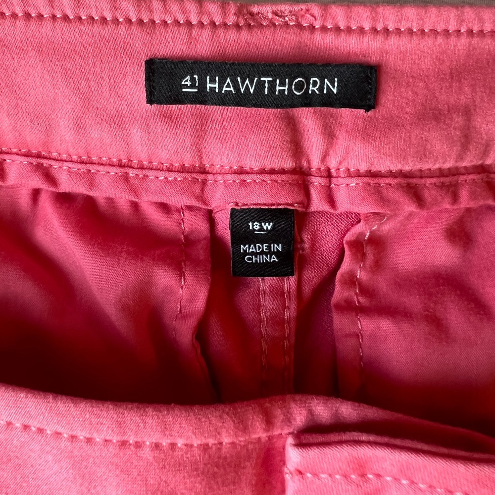 41 Hawthorn Plus Size Pink Chino Pants - Ankle Length - 18W